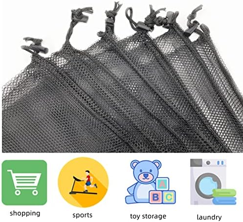 AceAcr örgü ipli Çanta 6 Paket Sayfalar Çuval Net saklama çantası 13x15. 5 İnç Basketbol Golf Tenis Topları Çamaşır
