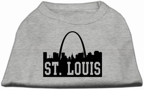 St Louis Skyline ScrPrint Köpek Gömleği Gri XS (8)