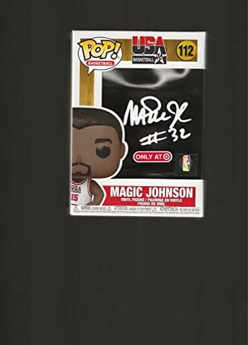 Magic Johnson İmzalı imzalı Funko Pop 125 - LA Lakers Rüya Takımı JSA İmzalı NBA Figürleri