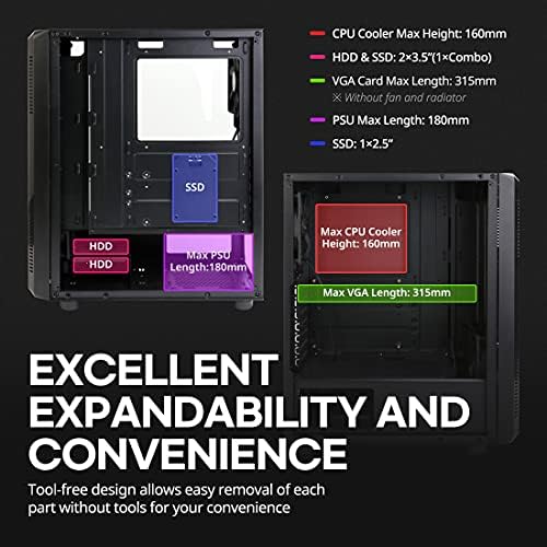 Zalman S4 ATX Orta Kule Oyun PC Kasası, 2 (İki) x 120mm Önceden Takılmış Fanlar, Akrilik Renkli Yan Panel