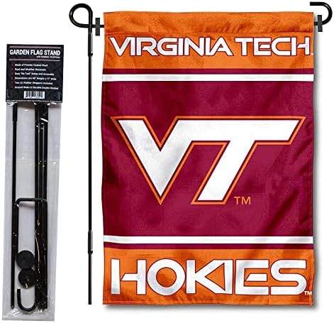 Virginia Tech Hokies Bahçe Bayrağı ve Bayrak Standı direk tutucu Seti