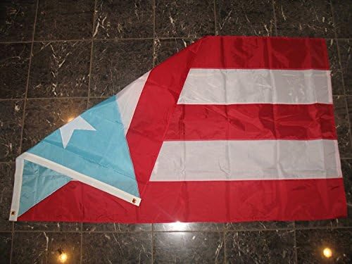3x5 İşlemeli Dikili Açık Mavi Porto Riko Porto Rikolu Naylon Bayrak 3'x5 ' Afiş