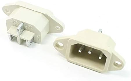 Yeni Lon0167 2 Adet Özellikli Beyaz 250 V 10A güvenilir etkinlik Plastik C14 Güç Kaynağı Konektörü Adaptörü (ıd:3bd