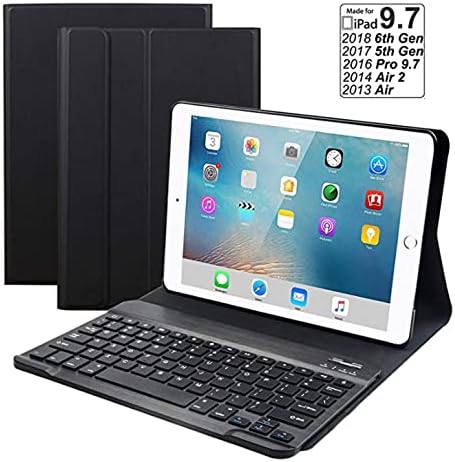 iPad 9.7 inç (iPad 6, 2018 / iPad 5, 2017) Klavye, Folio ile Ultra İnce Bluetooth Klavye Apple iPad 9.7 iPad 6, 5
