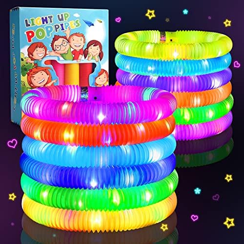 Light Up Pop Tüpler Duyusal stres oyuncakları, 12 Adet Kızdırma Sopa Parti İyilik Çocuklar için Hediyeler için 4-12