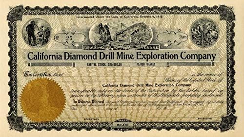 California Elmas Matkap Maden Arama A. Ş. - Stok Sertifikası