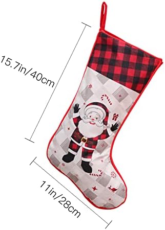 Noel Çorap Bez Noel Çorap Çanta ve Noel Asılı Çorap için Parti Dekorasyon ve Noel Karikatür Kırmızı Set Uzun Boylu