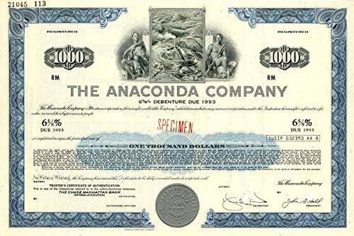 Anakonda A. Ş. - 1.000 Dolarlık Numune Bonosu