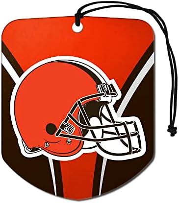 FANMATS 61567 NFL Cleveland Browns Asılı Araba Hava Spreyi, 2 Paket, Siyah Buz Kokusu, koku giderici, Takım Logolu