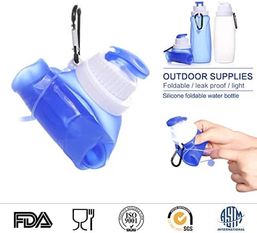 Katlanabilir Su Şişesi-17oz-Yeniden Kullanılabilir, BPA içermeyen, Basit Modern Su Şişeleri, Seyahat, Yürüyüş ve Spor