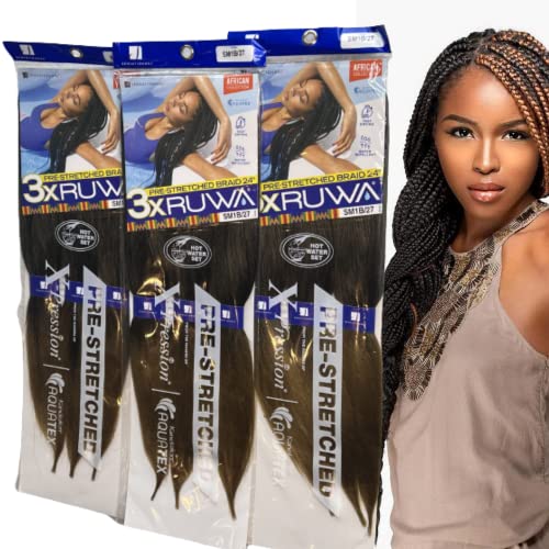 Önceden Gerilmiş örgü saç xpressions-3'lü paket / Sahte Locs Tığ saç 24 inç sentetik Örgüler / 3X Yaylı Afro Büküm