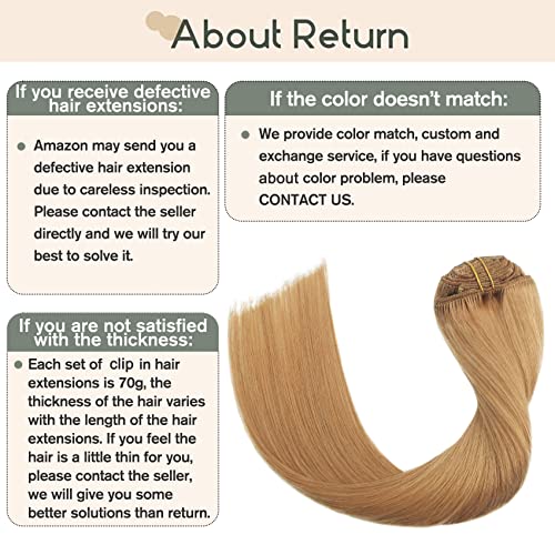 Klipsli postiş gerçek insan saçı Altın Kahverengi 70g 7 adet 12 inç kısa Saç Remy İnsan Saç Hediye Kadınlar İçin