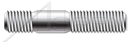 (50 adet) M14 - 2.0 X 40mm, DIN 939, Metrik, Saplamalar, Çift Uçlu, Vidalı Uç 1.25 X Çap, A2 Paslanmaz Çelik