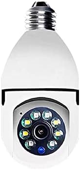 Lovskoo Güvenlik Kameraları 360 Derece Kablosuz Açık ve Kapalı, Ev Güvenliği için Ampul Kameraları Gece Görüşlü 2.4