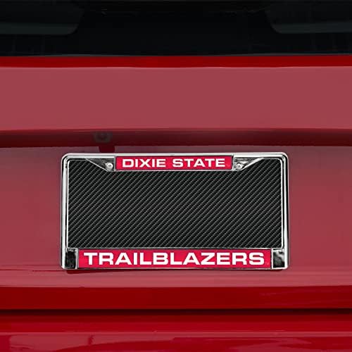 NCAA Dixie State Trailblazers Lazer Kesim Kakma Standart Krom Plaka Çerçevesi