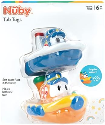 Nuby 2'li Küvet Römorkörleri Yüzer Tekne Banyo Oyuncakları, Renkler Değişebilir, (2'li Paket)