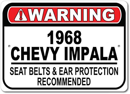 1968 68 Chevy Impala Emniyet Kemeri Önerilen Hızlı Araba İşareti, Metal Garaj İşareti, Duvar Dekoru, GM Araba İşareti-10x14