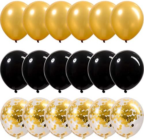 Siyah ve Altın 50. Doğum Günü Süslemeleri Afiş Balonu, Mutlu Yıllar Afişi, 50. Altın Folyo Balonlar, 50 Numara Doğum