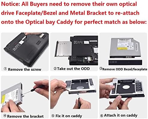 2nd SSD HDD Sabit Disk Caddy Çerçeve Tepsi için Asus vivobook Q551LB + ASUS ROG GL552VW-DH71 G551JW-CN049