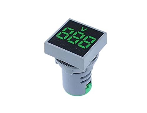 AKDE 22mm Mini Dijital Voltmetre Kare AC 20-500V Volt voltmetre Metre Güç LED Gösterge Lambası Ekran (Renk: Yeşil)