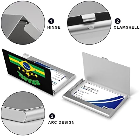 Brezilya Bayrağı Metal İş kart tutucu Cep kartvizit kutusu Cüzdan Kredi Kartı KİMLİK Çantası Erkekler Kadınlar için