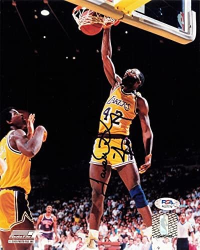 JAMES WORTHY imzalı 8x10 Fotoğraf PSA/DNA Lakers İmzalı - İmzalı NBA Fotoğrafları