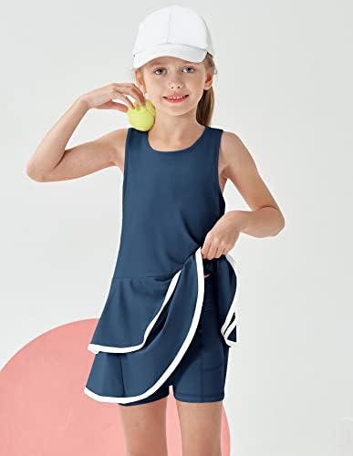 JACK SMİTH Gençlik Kızlar Tenis Elbiseler Şort Golf Kolsuz Kıyafet Okul Spor Elbise Cepler