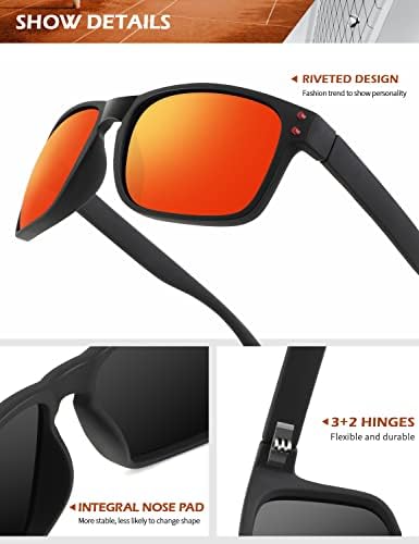 KALIYADI Polarize Güneş Gözlüğü Erkekler ve Kadınlar için Vintage Stil güneş gözlüğü Balıkçılık Koşu Sürüş UV Koruma