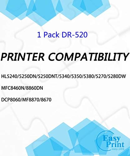 (1-Pack, Drum Ünitesi) uyumlu DR-520 DR-620 Görüntüleme Drum Ünitesi için Kullanılan Yüksek Verim Brother HL-5240