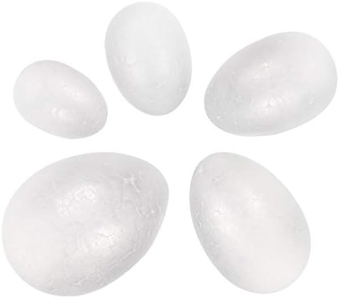 Kisangel Çocuk Oyuncakları Yumurta Oyuncak 50 adet Beyaz DIY Yapımı Paskalya Yumurtaları ve Yuvarlak Toplar El Yapımı