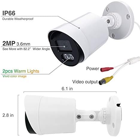 1080P Tam Zamanlı Renkli Güvenlik Kamerası, 2MP Kablolu Dış Mekan Güvenlik Kamerası, 7/24 Kayıt Gözetimi 4'ü 1 arada