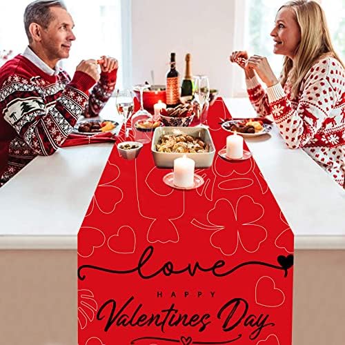 Masa için Sevgililer Günü Koşucusu 13 x 72 inç Sevgililer Günü Masa Koşucusu Masa için Kırmızı Sevgililer Günü Koşucuları