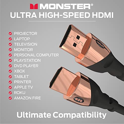 Canavar HDMI 4K HDMI Ultra Yüksek Hızlı Gül Altın 2.1 Kablo-21 Gbps, Üstün Video ve Ses Kalitesi için 60hz'de 4K –