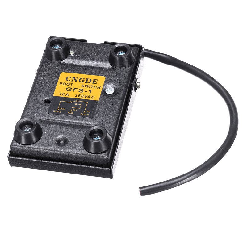 Dayanıklı Elektrik Ayak pedal anahtarı Ağır Metal 250V AC 10A SPDT 1NO 1NC Anlık Kaymaz