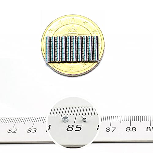 JUNAN Mini Neodimyum Mıknatıs 2mm x 1mm Küçük Nadir Toprak Disk Mıknatıslar-0.06 kg Çekme (100'lü paket)