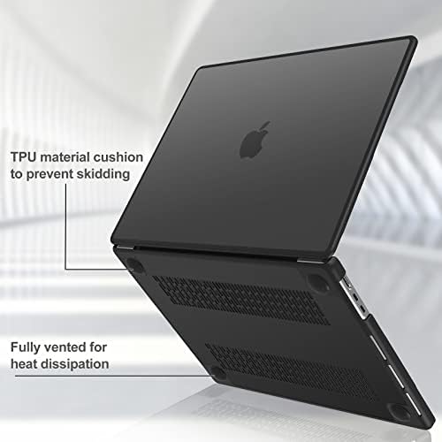 MacBook Air 13.6 inç 2022 Sürümü için ProCase A2681 M2, Mat Buzlu Yarı Saydam Sert Kılıf Darbeye Dayanıklı Koruyucu
