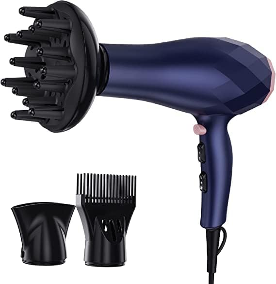 Pretfy saç kurutma makinesi, Negatif iyonik saç Profesyonel seramik saç kurutma makinesi, 2 hız 3 ısı ayarı, Güçlü