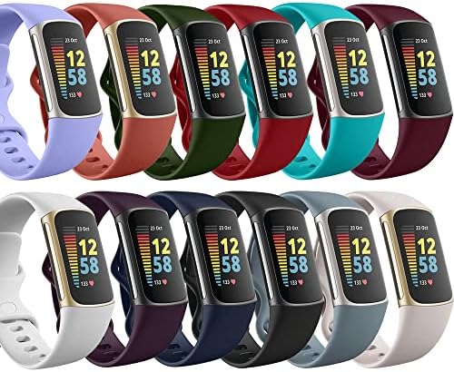 Maıdea silikon bantlar Fitbit Şarj için 5 Spor İzle Bileklik Yedek Kayış ile Uyumlu Fitbit5 bant Kadın Erkek (Gri,