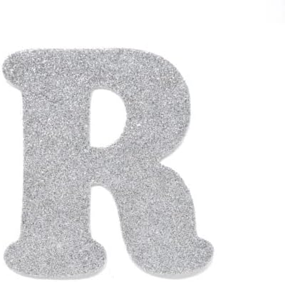 EVA Glitter Foam Letter Cut Out R, Gümüş, 4-1/2 inç, 12 Sayı