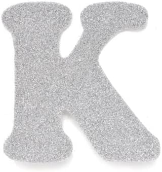 EVA Glitter Foam Letter Cut Out K, Gümüş, 4-1/2 inç, 12 Sayım