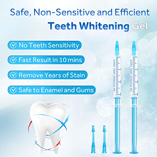 EZGO Diş beyazlatma jeli Dolum paketi, diş beyazlatma led ışık ağız tepsisi Combo, Hassas olmayan beyazlatma kiti