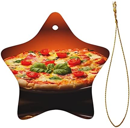 Noel Ağacını Süslemek için Büyük Pizza 2022 Noel Seramik Kolye
