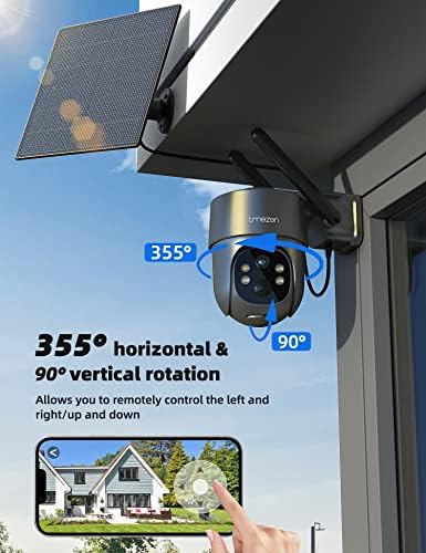 4G LTE Hücresel Güvenlik Kamerası Kablosuz Dış Mekan Güneş Enerjili, 2K HD Renkli Gece Görüşü, Pan Tilt 360°Görüş