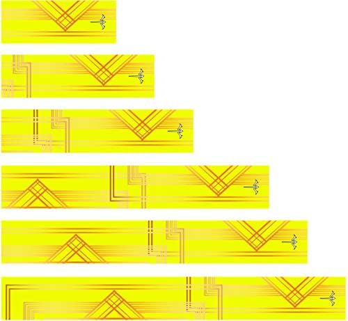 Beyaz Su Okçuluk Lamine Olmayan Sarı Art Deco Geometrik Ok Sarar 15 Adet Paketi Seçin Uzunluk Genişlik