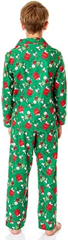 INTİMO Fıstık Erkek Noel Snoopy Charlie Brown Ev Tatil İçin Düğme Aşağı Uyku Pijama Takımı