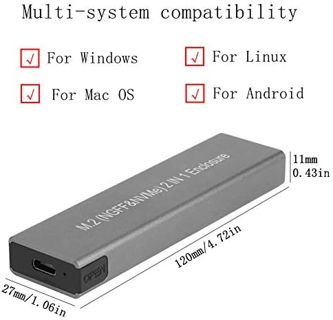 M2 NVME NGFF SATA SSD Tip-C / USB 3.0 Taşınabilir harici sürücü Muhafaza Kutusu M / B / M + B Anahtar Kutu 2230/2242/2260/2280