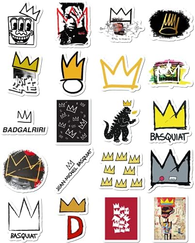 Çıkartmalar Paket Başına 20 Adet Basquiat Estetik Taç Su Geçirmez Vinil Renkli Dizüstü Tampon Araba Bisiklet Su Şişesi