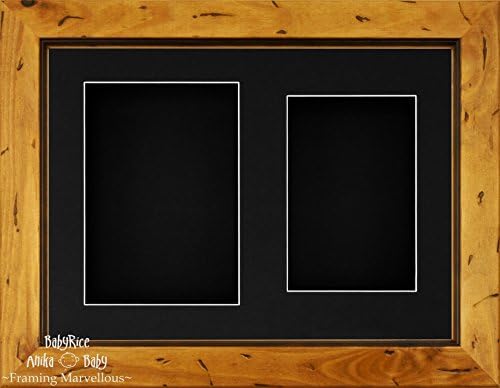 BabyRice 11.5x8. 5 Rustik Çam Ahşap 3D Ekran Çerçevesi / 2 Delik Siyah Montaj Siyah Arka