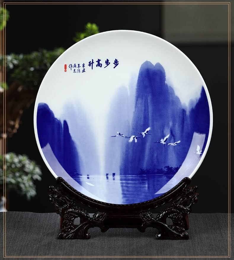 GELTDN Kemik Çini Jingdezhen Seramik Dekoratif Asılı Plaka Oturma Plakası ev yapımı şarap Dolabı Sundurma Ofis Süsleme