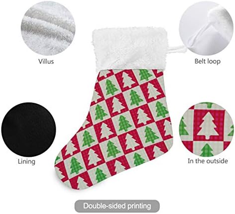 ALAZA Noel Çorap Renkli Noel Ağacı Klasik Kişiselleştirilmiş Küçük Çorap Süslemeleri Aile Tatil Sezonu için Parti